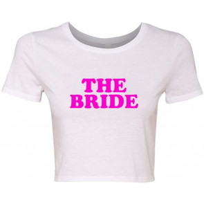 Crop Top Ladies The Bride Wedding Groom Husband T-Shirt