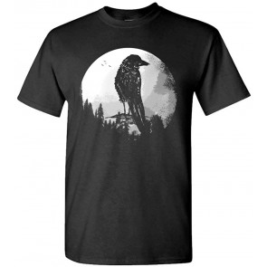 Crow Silhouette - Raven Night Goth Dark T-Shirt