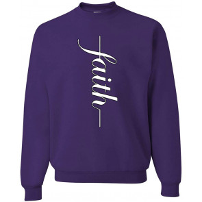 Cursive Faith Cross Inspirational/Christian T-Shirt