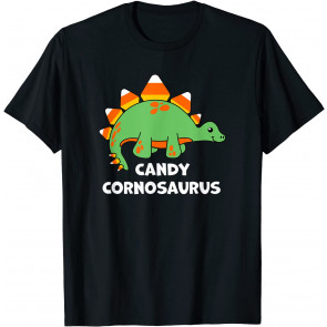 Cute Candy Corn Dinosaur Halloween Stegosaurus Cornosaurus T-Shirt