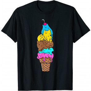 Cute Cat Ice Cream T-Shirt