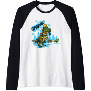 Cute Dinosaur Christmas Tree Rex Pun Cool Reptile T-Shirt