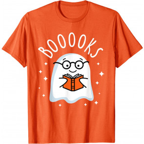 Cute Ghost Reading Books Booooks Teacher Halloween Costume T-Shirt