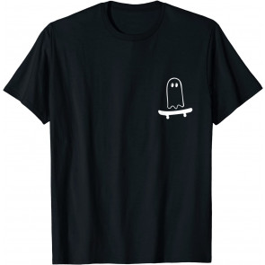 Cute Ghost Skateboard Pocket To T-Shirt