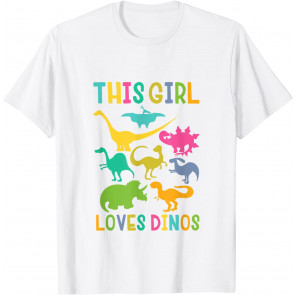 Cute Girls Dinosaur  T-Shirt