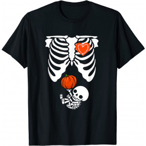 Cute Pumpkin Baby Bump Halloween Thanksgiving Pregnancy T-Shirt