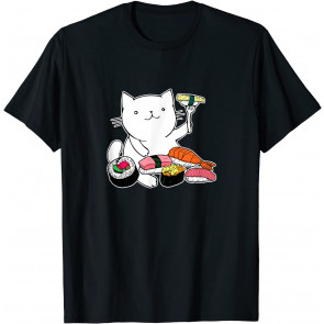 Cute Sushi Eating Cat T-Shirt