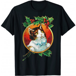Cute Vintage Christmas Cat Lover Xmas Pajama T-Shirt