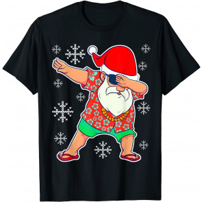 Dabbing Santa, Christmas Summer Tropical Hawaiian Xmas Dab T-Shirt