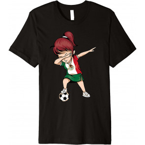 Dabbing Soccer Girl Mexico Jersey  T-Shirt
