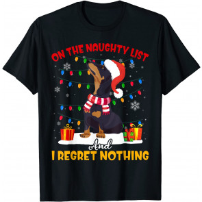 Dachshund Santa On The Naughty List Dachshund Christmas Gift T-Shirt