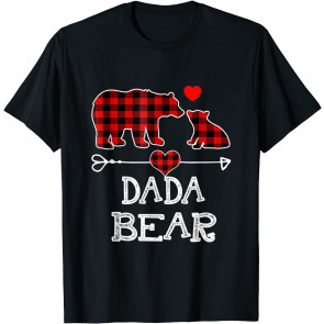 Dada Bear Christmas Pajama Red Plaid Buffalo Family Gift T-Shirt