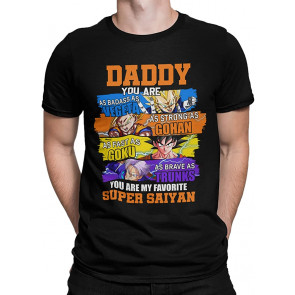 Daddy You Are As Badass As Vegeta As Strong As Gohan Dad Super Saiyan T-Shirt