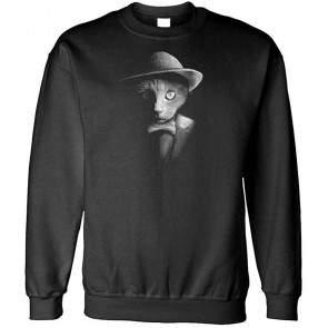 Dapper CAT - Kitty Cute Retro Hipster - Fleece Sweat T-Shirt