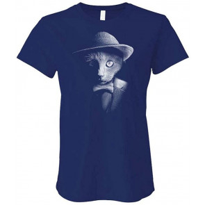 Dapper CAT - Kitty Cute Retro Hipster - Ladies Cotton T-Shirt