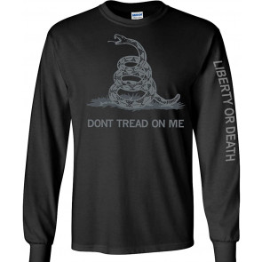Dark Ink Black Don't Tread On Me Longsleeve T-Shirt