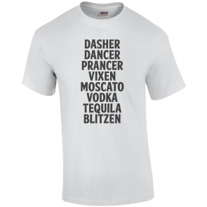 Reindeer Alcohol Christmas 3/4 Sleeve T-Shirt