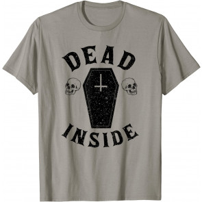 Dead Inside Coffin Cross Skull Halloween T-Shirt