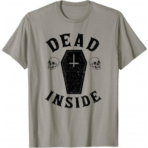 Dead Inside Coffin Cross Skull Halloween T-Shirt