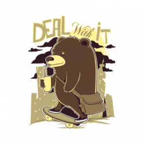 Deal With It Skateboarding Bear Tshirt