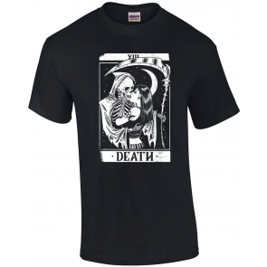 Blackcraft Vintage Death The Grim Reaper Kiss Tarot Card T-Shirt