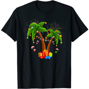 Decorated Christmas Palm Tree Tropical Xmas Coconut T-Shirt