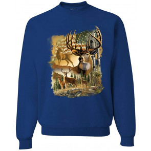 Deers In Mountains Patriotic American Flag T-Shirt