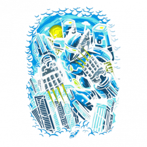Destroy The City Futuristic Robot Tshirt