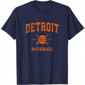 Detroit Vintage Baseball Throwback Retro Design T-Shirt
