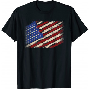 Distressed American Us Flag Vintage Retro Look 4th Of July T-Shirt