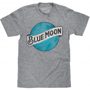 Distressed Blue Moon Beer Logo T-Shirt