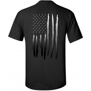 Distressed Faded Black American Flag T-Shirt