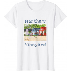 Distressed Martha's Vineyard Cape Cod Island Beach House T-Shirt