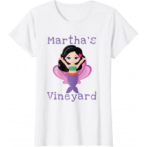 Distressed Marthas Vineyard Summer Beach Vacation Mermaid T-Shirt