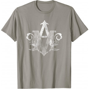 Distressed Vintage Auspice Maria Virgin Mary Monogram T T-Shirt