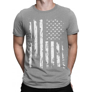 Distressed White USA Flag Men's T-Shirt