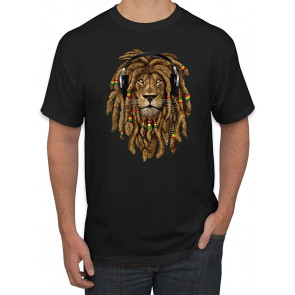 DJ Rasta Lion With Headphones T-Shirt