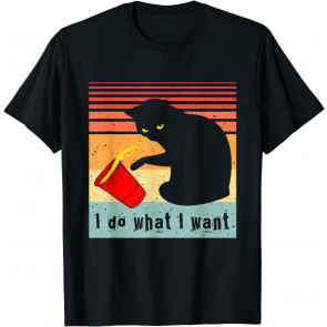 Do What I Want Vintage Black Cat Red Cup T-Shirt