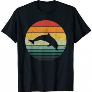Dolphin Vintage Retro Sunset T-Shirt
