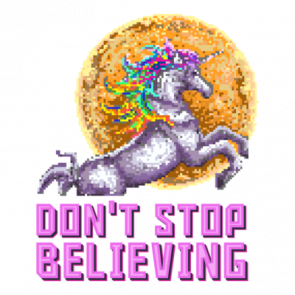 Dont Stop Believing Retro Unicorn Tshirt