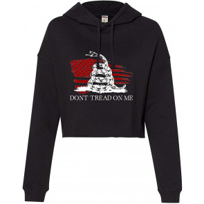 Don't Tread On Me Distressed US Flag Cropped T-Shirt