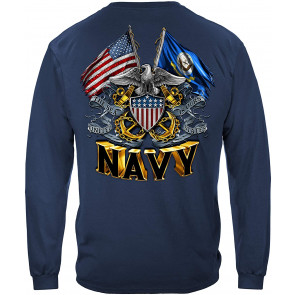 Double Flag USN U.S. Navy T-Shirt