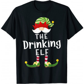 Drinking Elf Group Christmas T-Shirt