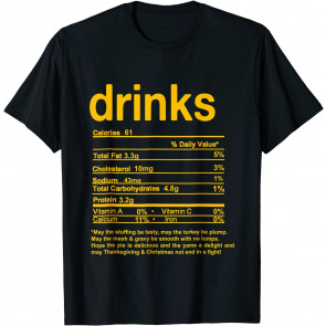 Drinks Nutrition Facts T-Shirt
