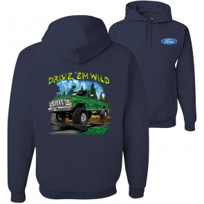 Drive 'Em Wild Green 1970 Ford Bronco Front Back F&B T-Shirt
