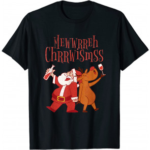 Drunk Santa And Reindeer - T-Shirt