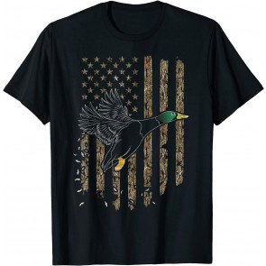 Duck Hunter American Flag Waterfowl T-Shirt