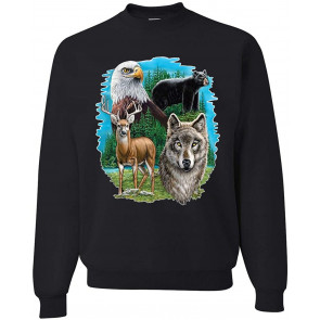 Eagle Bear Deer And Wolf Wildlife Americana / American T-Shirt