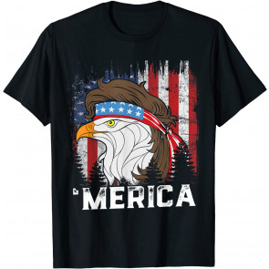 Eagle Mullet Merica Men Women 4th Of July American Flag T-Shirt
