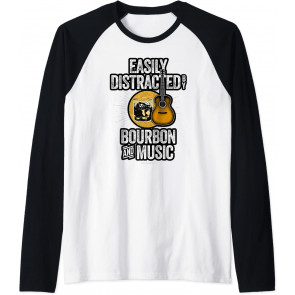 Easily Distracted By Bourbon And Music - T-Shirt